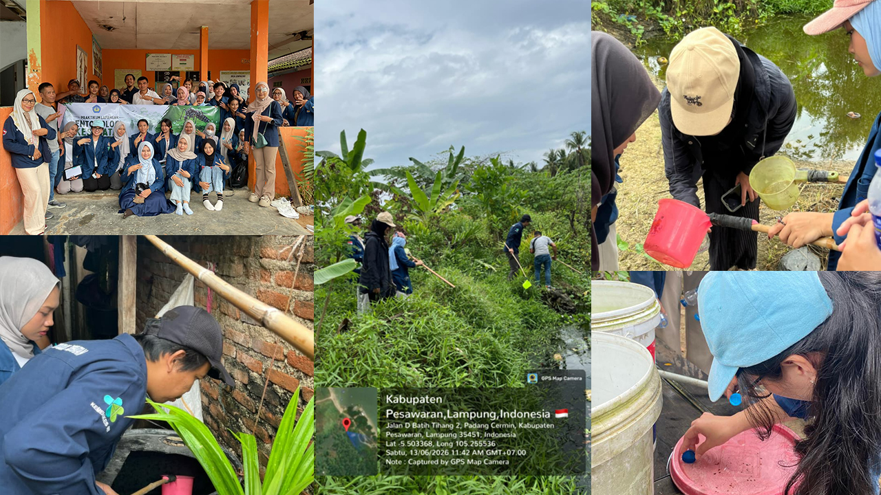 Mahasiswa Biologi Terapan FMIPA Unila Laksanakan Praktikum Lapangan Entomologi Kesehatan di Kabupaten Pesawaran